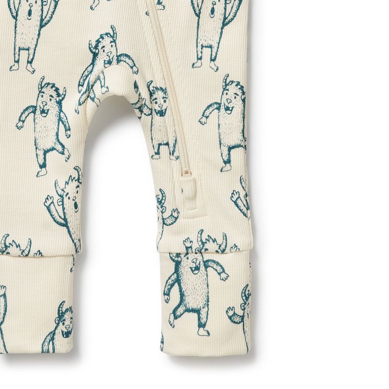 Organic Zipsuit with Feet Yeti