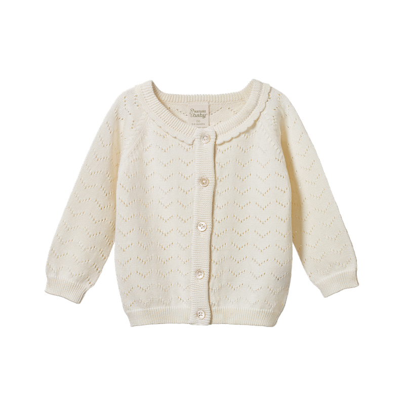 Piper Cardigan Natural Pointelle