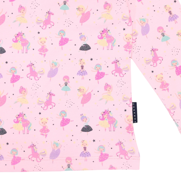 Dancing Unicorn Frill Tee Pink