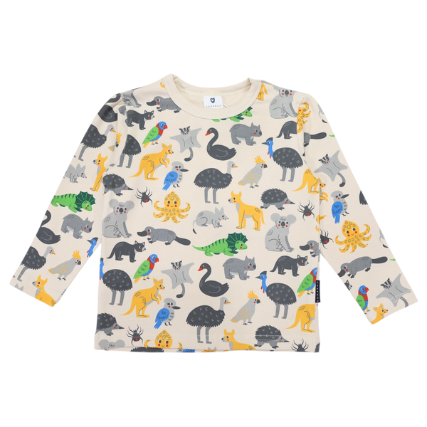Australian Animal Tee Beige