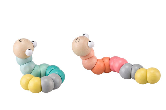 Wooden Pastel Worm Toy (assorted) Toyslink.
