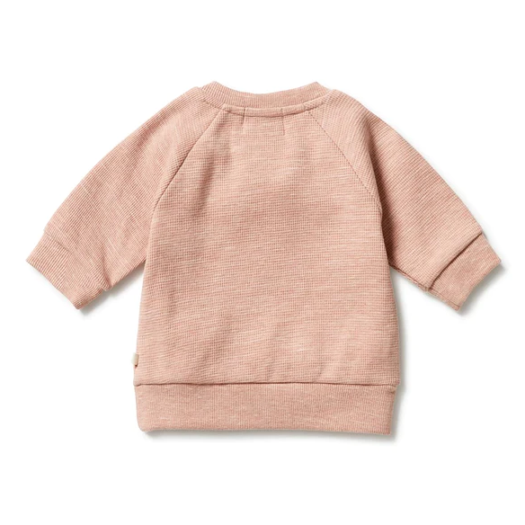 Organic Waffle Sweater Peach