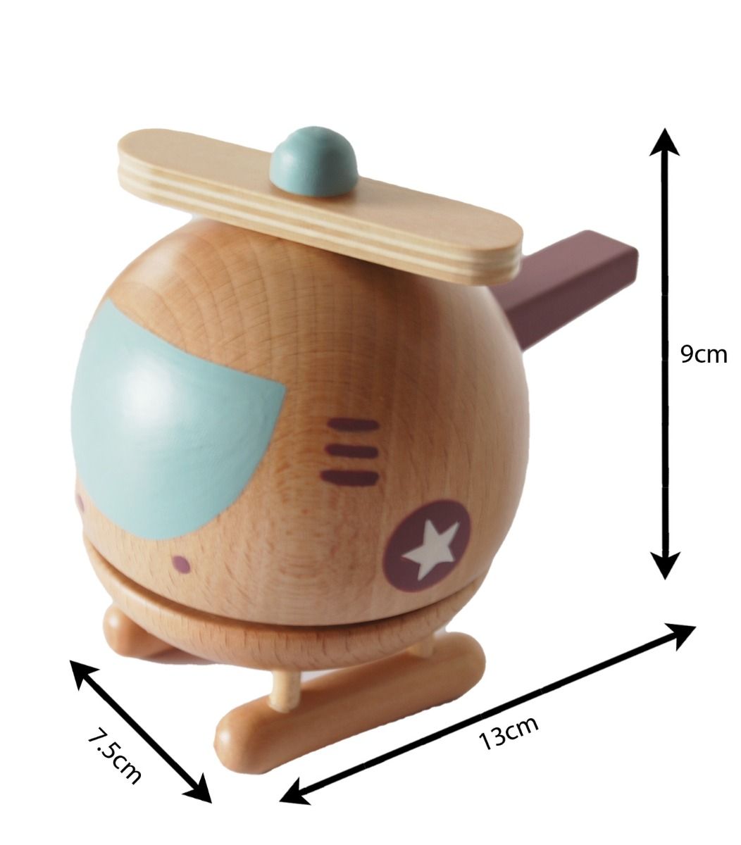 Wooden Helicopter Music Box