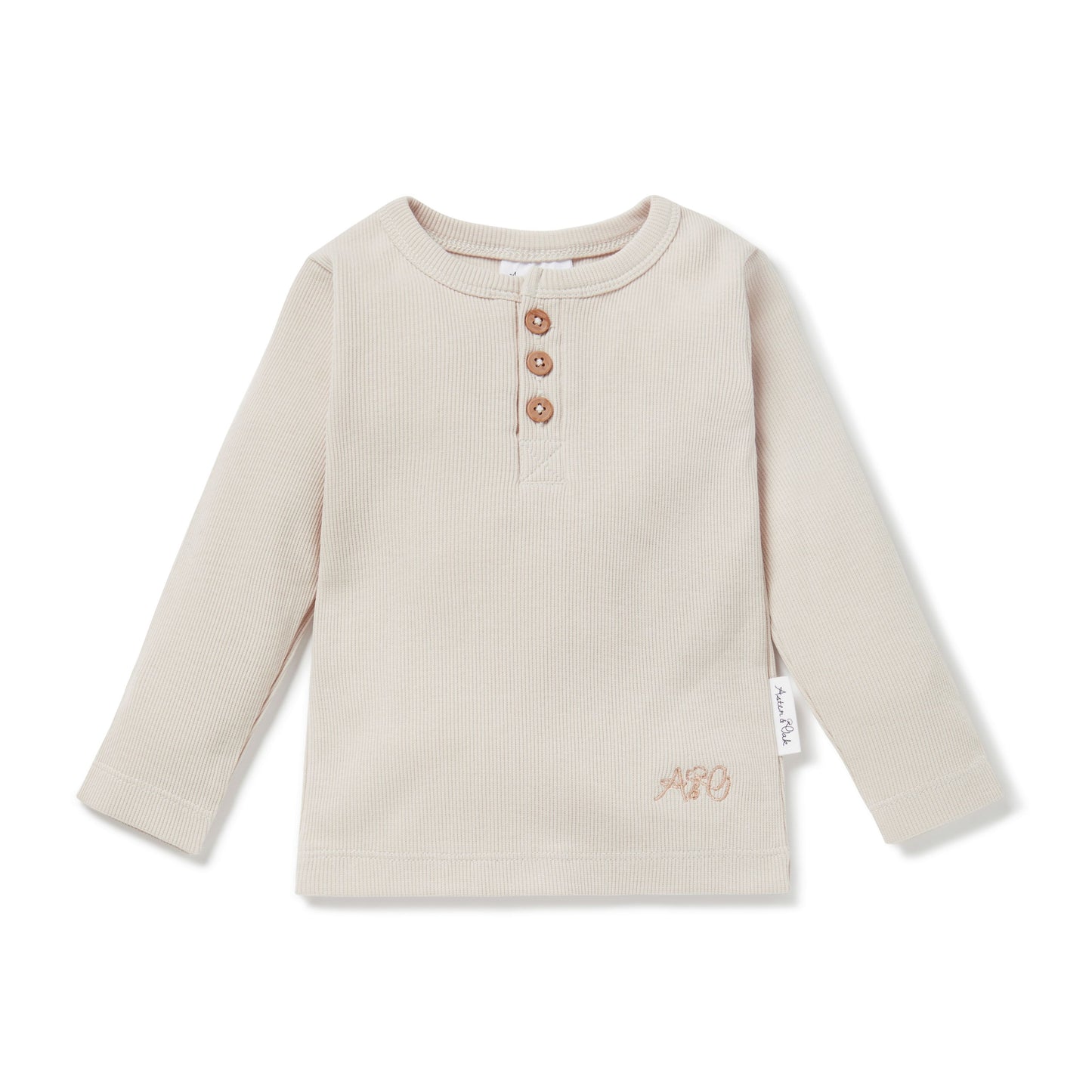 Oatmeal Rib Henley Top Aster & Oak Merimbula