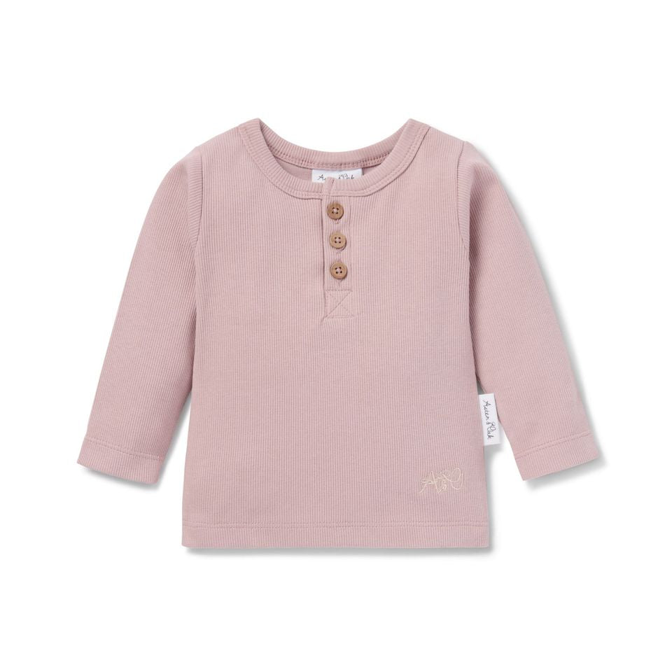 Rose Rib Henley Top ASter & Oak Merimbula