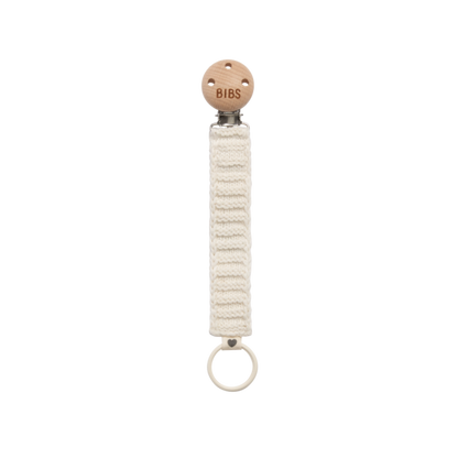 BIBS Knitted Pacifier Clip Ivory
