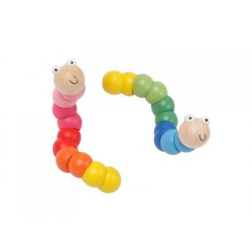 Wooden Jointed Worm Toy Assorted