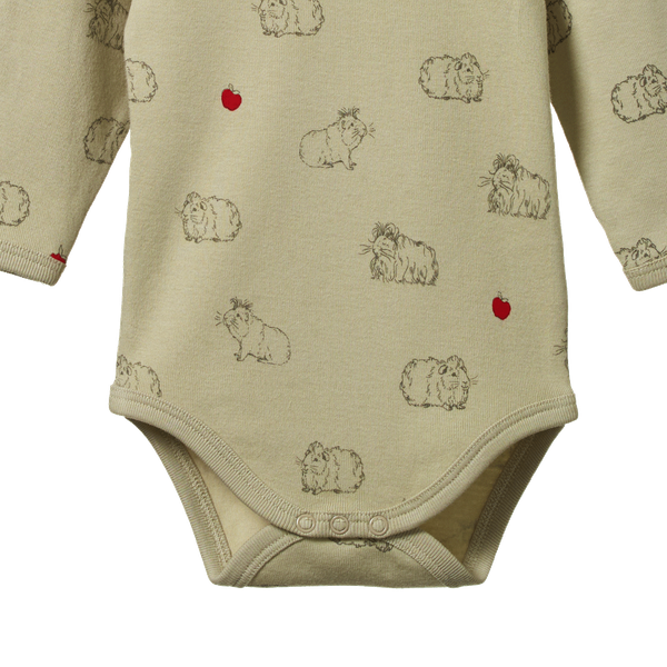 Long Sleeve Bodysuit Guinea Pig Gala Print