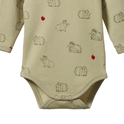 Long Sleeve Bodysuit Guinea Pig Gala Print