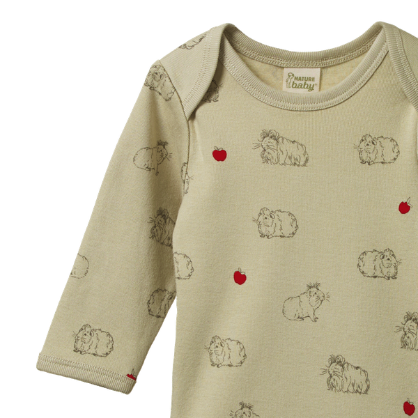 Long Sleeve Bodysuit Guinea Pig Gala Print