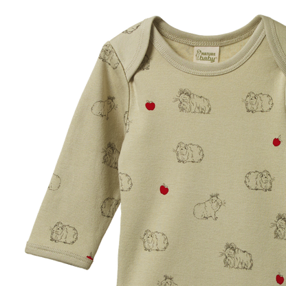 Long Sleeve Bodysuit Guinea Pig Gala Print