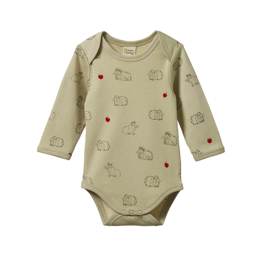 Long Sleeve Bodysuit Guinea Pig Gala Print