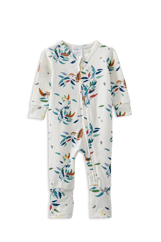 Milky Eucalyptus Zip Romper