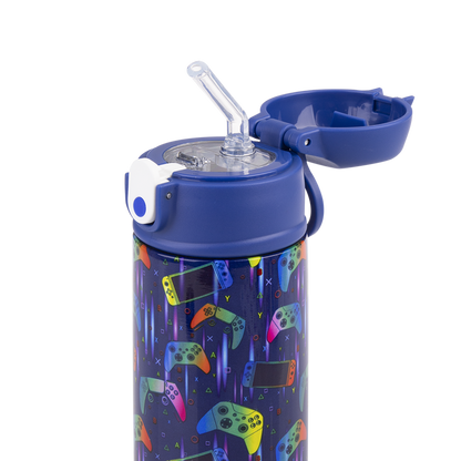 Oasis Stainless Steel Double Wall Insulated Kids Drink Bottle w Sipper 550ml Gamer
