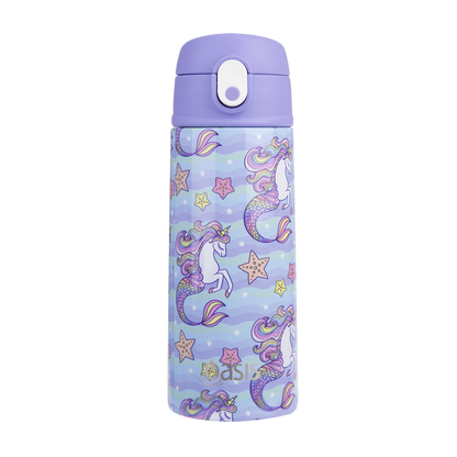 Oasis Stainless Steel Double Wall Insulated Kids Drink Bottle w Sipper 550ml Mermaid Unicorns