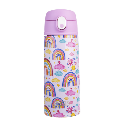 Oasis Stainless Steel Double Wall Insulated Kids Drink Bottle w Sipper 550ml Rainbow Sky