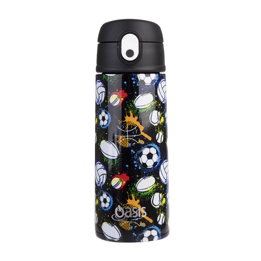 Oasis Stainless Steel Double Wall Insulated Kids Drink Bottle w Sipper 550ml Sports