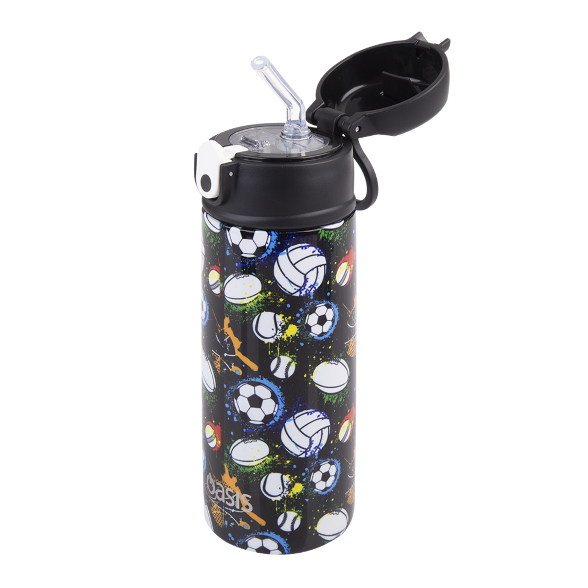 Oasis Stainless Steel Double Wall Insulated Kids Drink Bottle w Sipper 550ml Sports