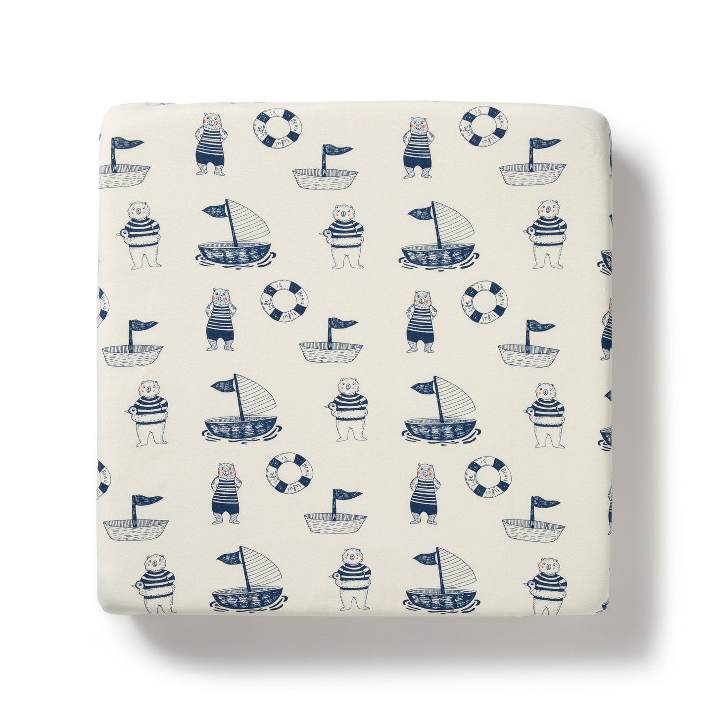 Nautical Bear Organic Cot Sheet