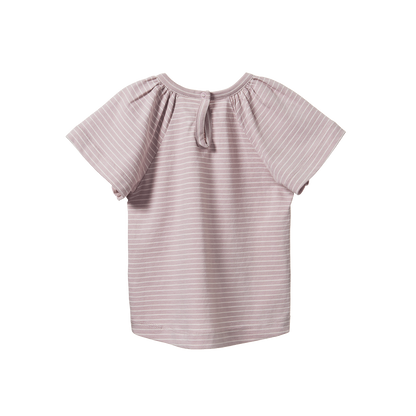 Faye Tee Lilac/Natural Pinstripe