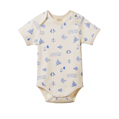 Short Sleeve Bodysuit Atlantic Print