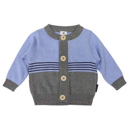 Korango Colour Block Kids Cardigan Blue Rudi Patootie Merimbula