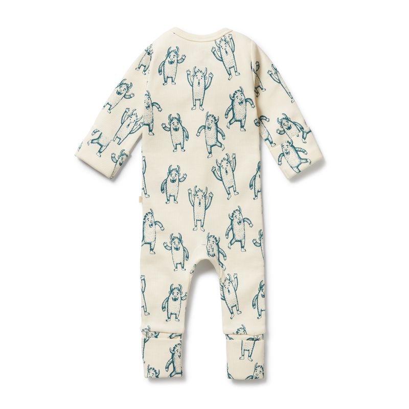 Organic Zipsuit with Feet Yeti