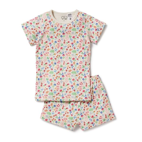 Organic S/S Pyjama Set Tropical Garden