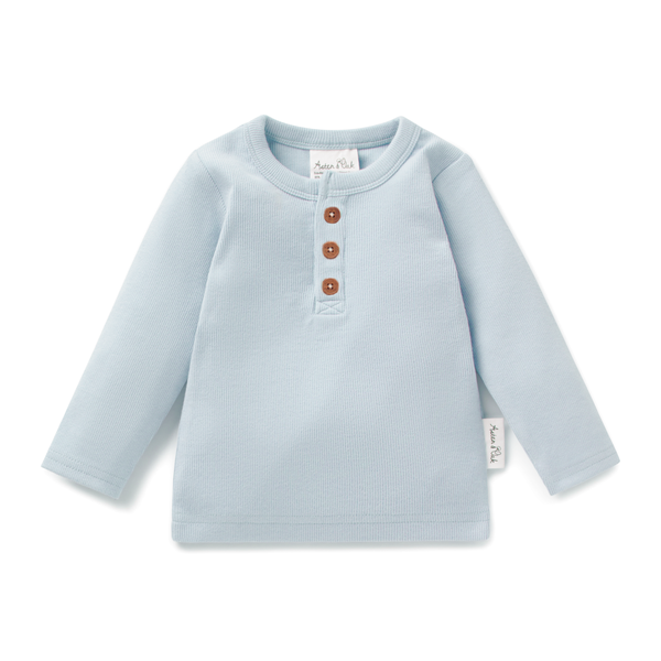 Winter Sky Rib Henley Top