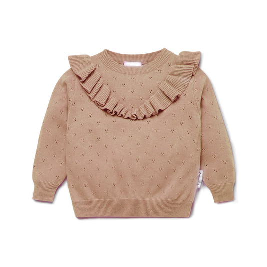 Cocoa Ruffle Knit Jumper