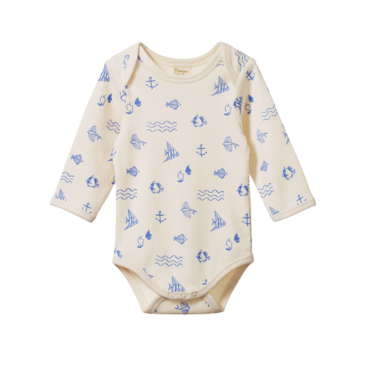 Long Sleeve Bodysuit Atlantic Print