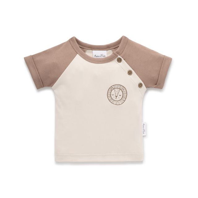 Lion Embroidered Raglan Tee