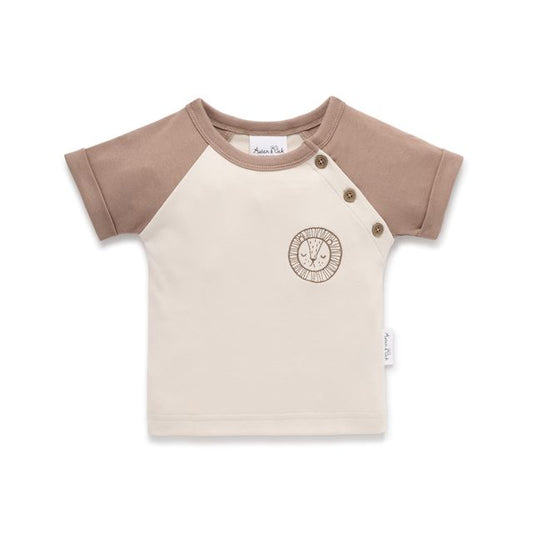 Lion Embroidered Raglan Tee