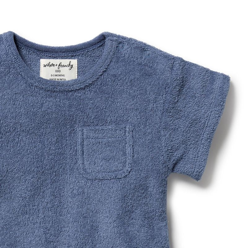 Organic Terry Growsuit Deep Blue