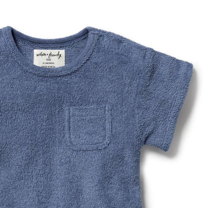 Organic Terry Growsuit Deep Blue