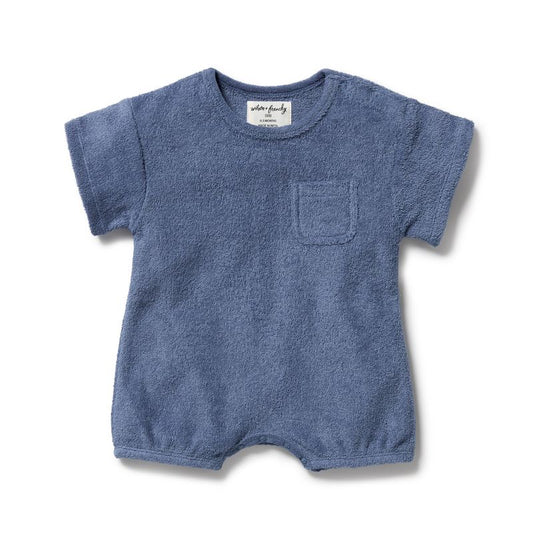 Organic Terry Growsuit Deep Blue