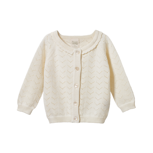 Piper Cardigan Natural Pointelle