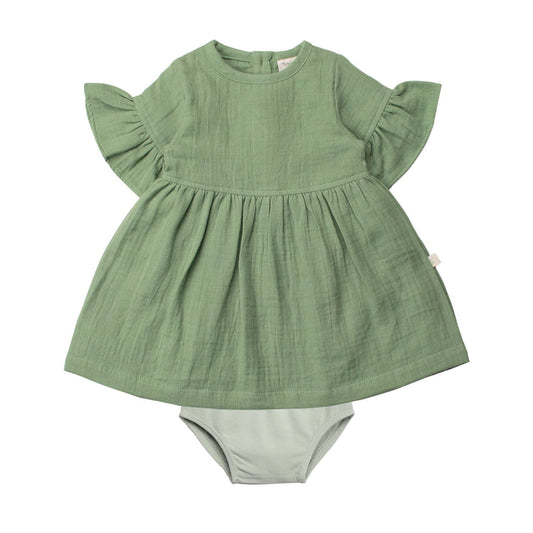 Frill Sleeve Dress with Bloomers Basil