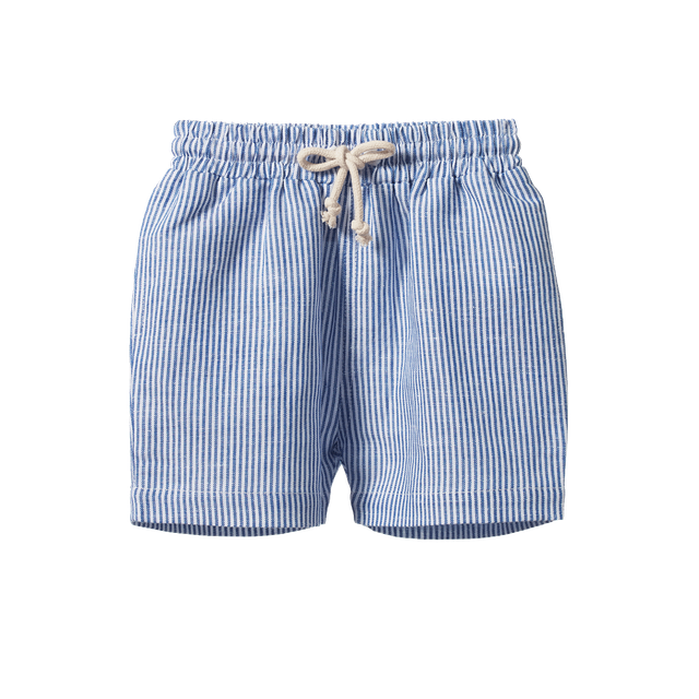 James Shorts Linen Blue Stripe