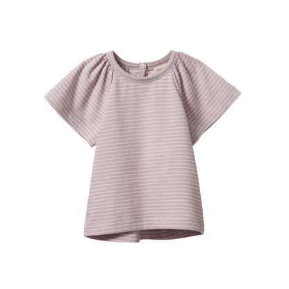 Faye Tee Lilac/Natural Pinstripe