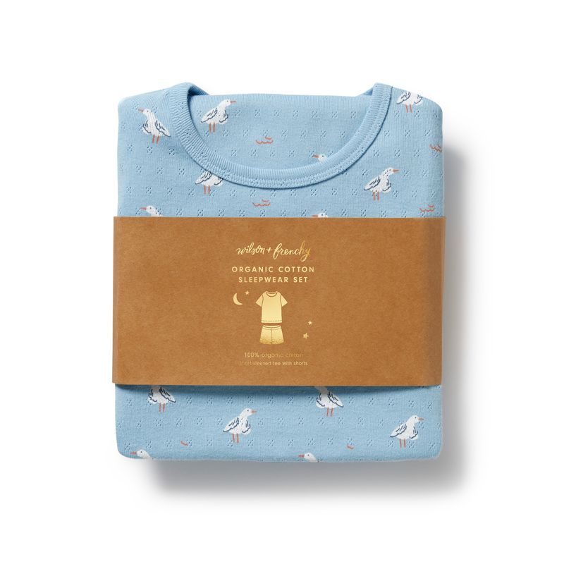 Sunny Seagulls Organic Pointelle S/S Pyjamas