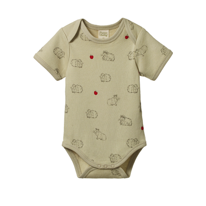 Short Sleeve Bodysuit Guinea Pig Gala Print