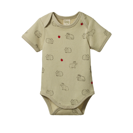 Short Sleeve Bodysuit Guinea Pig Gala Print