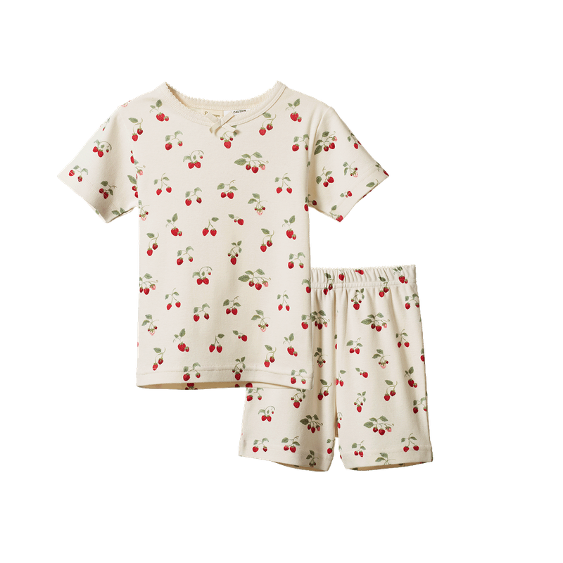 Shortie Pyjama Set Strawberry Blush Print