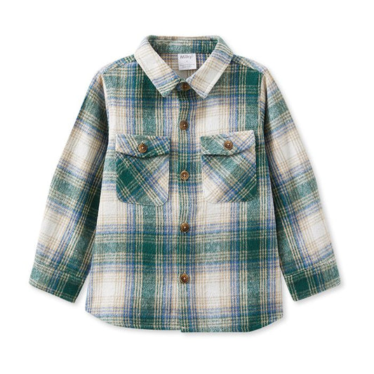 Milky Green Check Overshirt