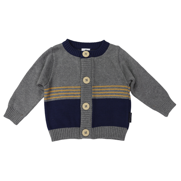 Korango Colour Block Kids Cardigan Navy Rudi Patootie Merimbula