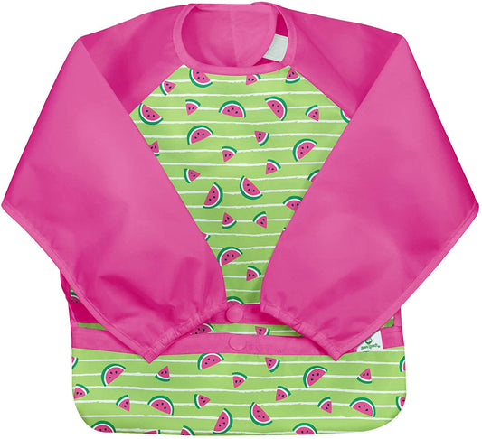 Green Sprouts Snap & Go Easy-Wear Long Sleeve Bib Watermelon.