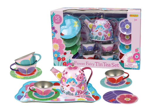 15pcs Flower Fairy Tin Tea Set.