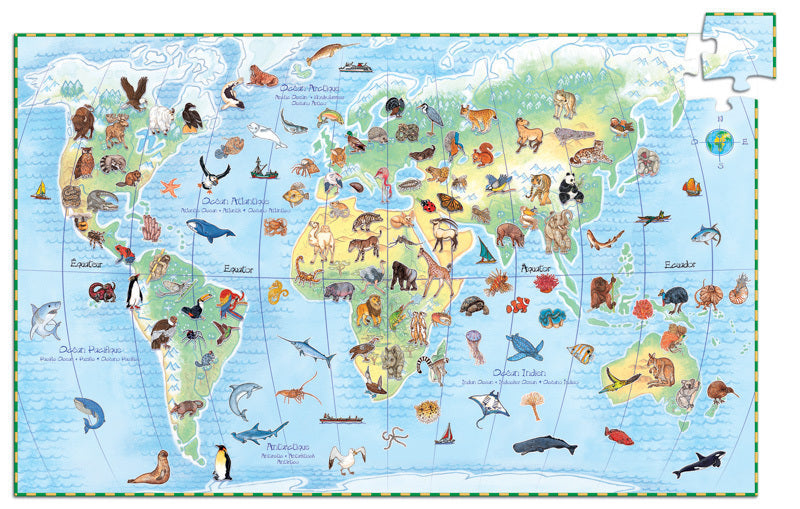 Djeco World Animals 100pc Observation Puzzle.