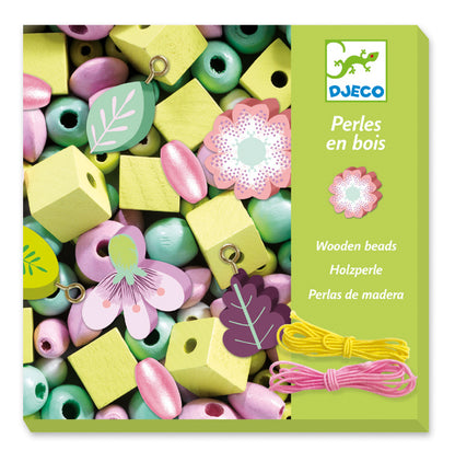 Djeco Leaves and Flowers Wooden Beads.